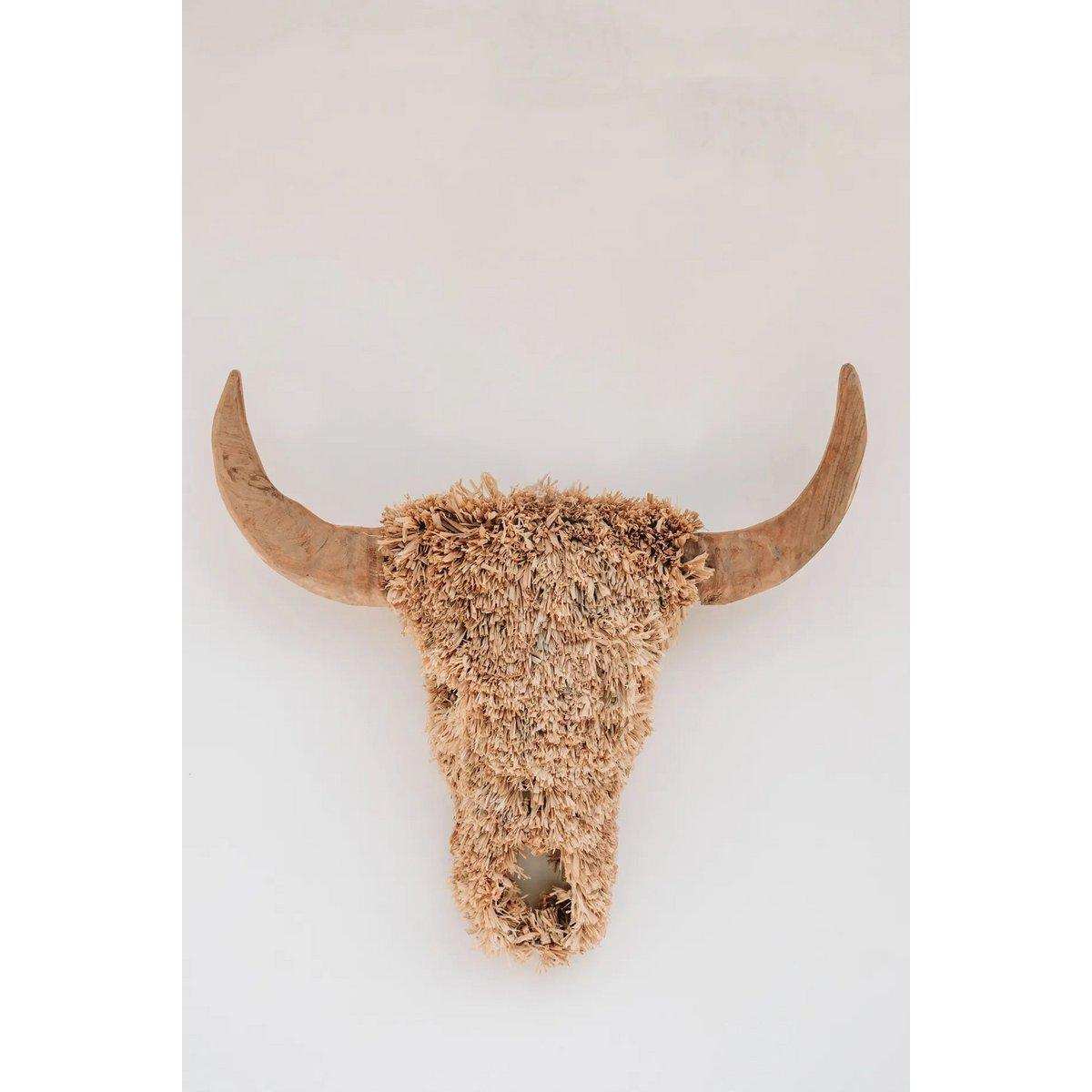 Wanddekoration Teakholz Natur Raffia Toro - HomeDesign Knaus