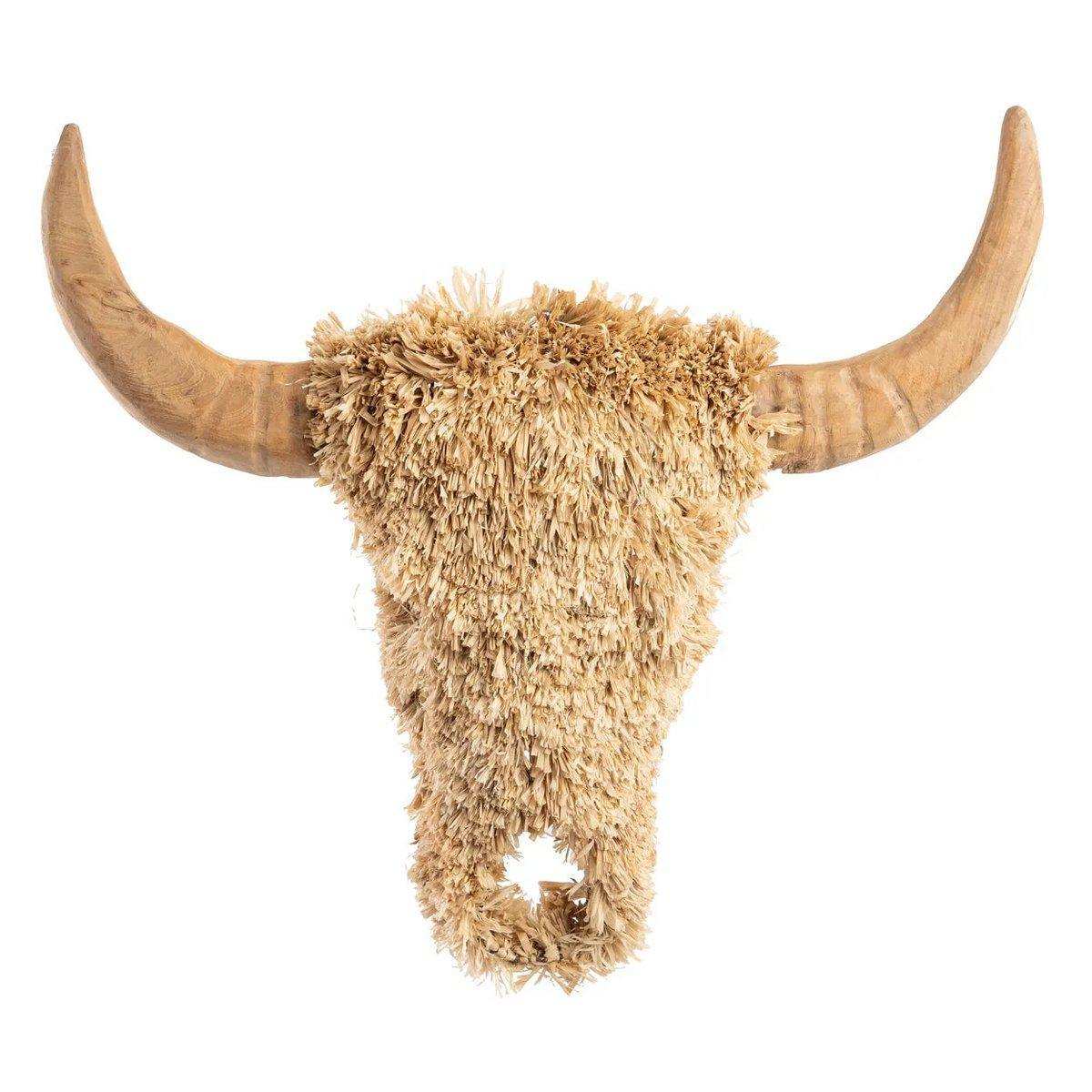 Wanddekoration Teakholz Natur Raffia Toro - HomeDesign Knaus