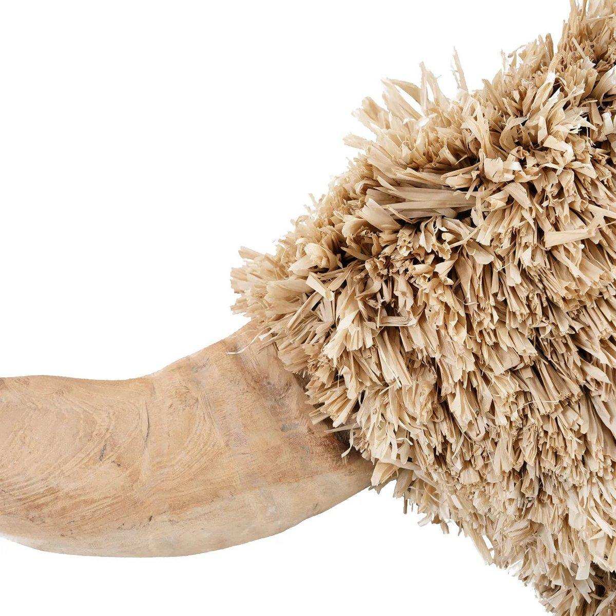 Wanddekoration Teakholz Natur Raffia Toro - HomeDesign Knaus