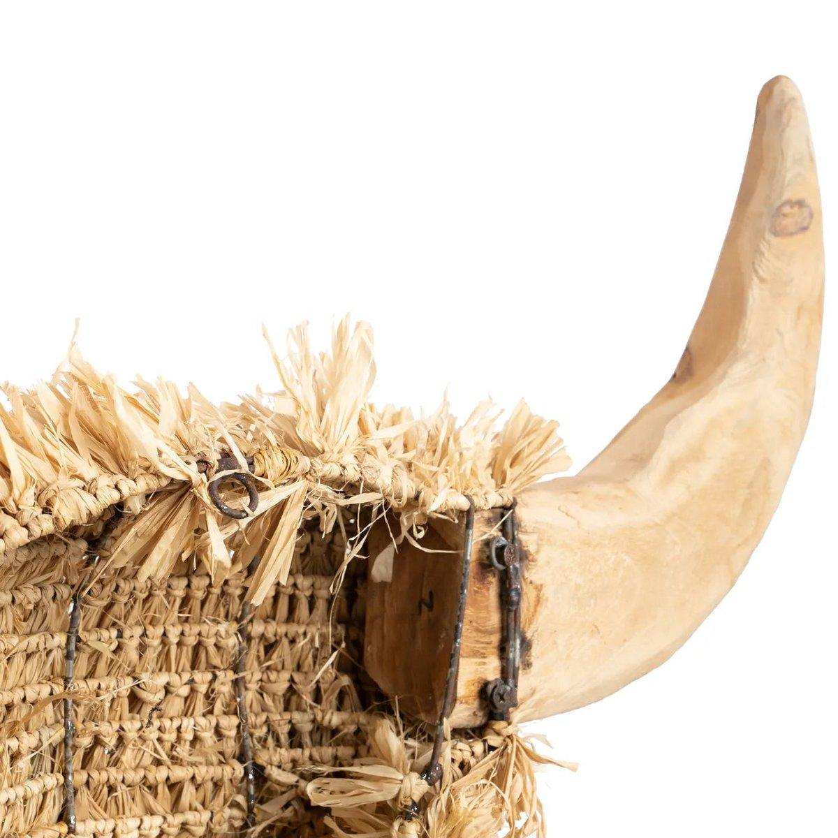 Wanddekoration Teakholz Natur Raffia Toro - HomeDesign Knaus