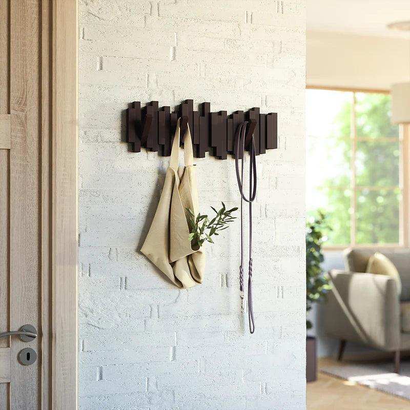 Wandgarderobe Garderobe Wandhaken 5 Grau Weiss Braun - HomeDesign Knaus
