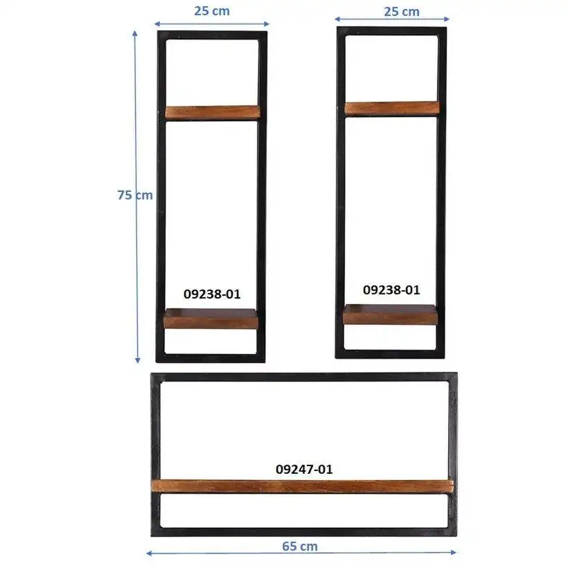 Wandregal-Set, 3-teilig - HomeDesign Knaus