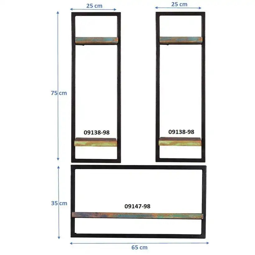 Wandregal-Set, 3-teilig - HomeDesign Knaus