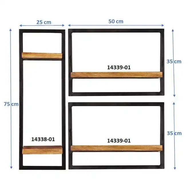 Wandregal-Set, 3-teilig - HomeDesign Knaus