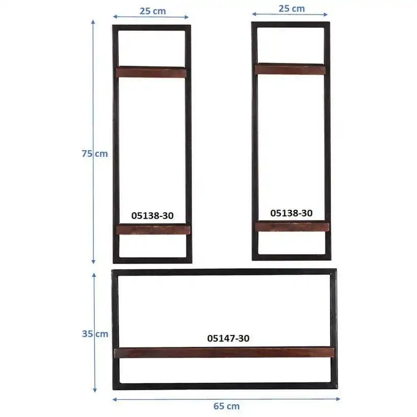Wandregal-Set, 3-teilig - HomeDesign Knaus