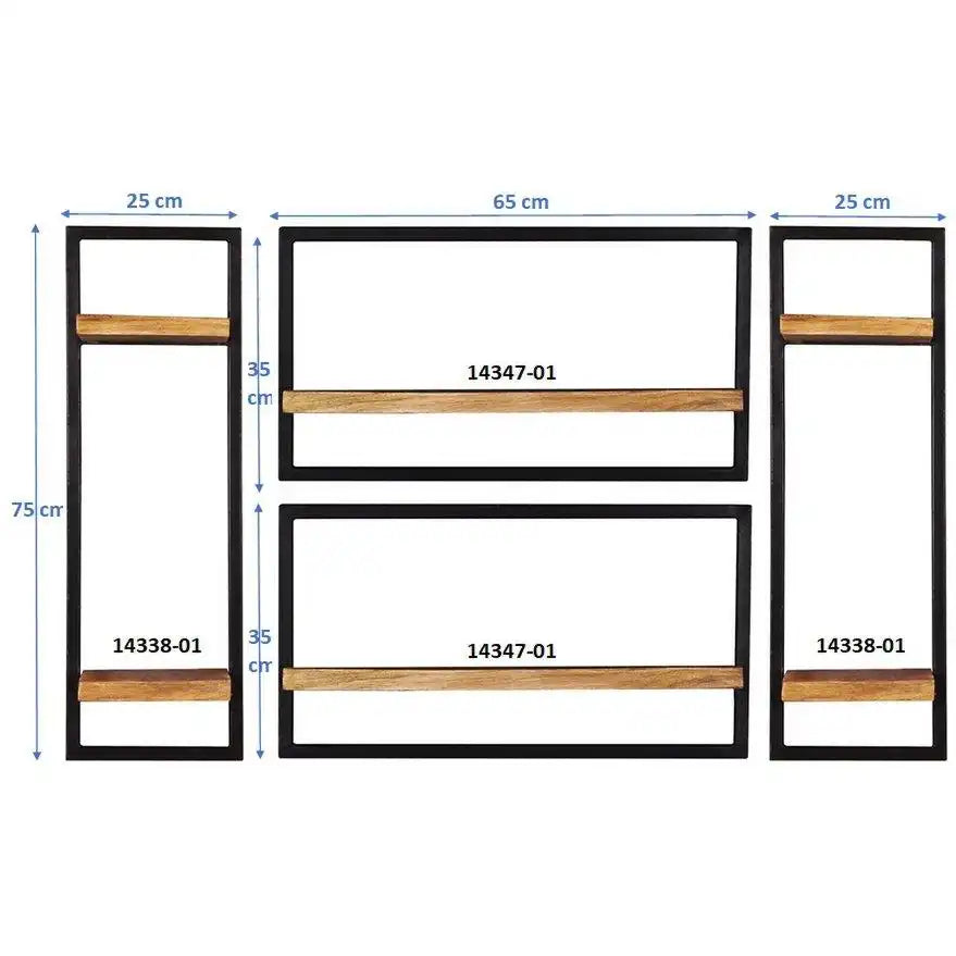 Wandregal-Set, 4-teilig - HomeDesign Knaus
