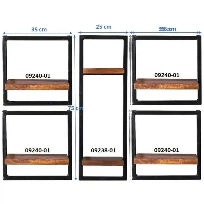 Wandregal-Set, 5-teilig - HomeDesign Knaus