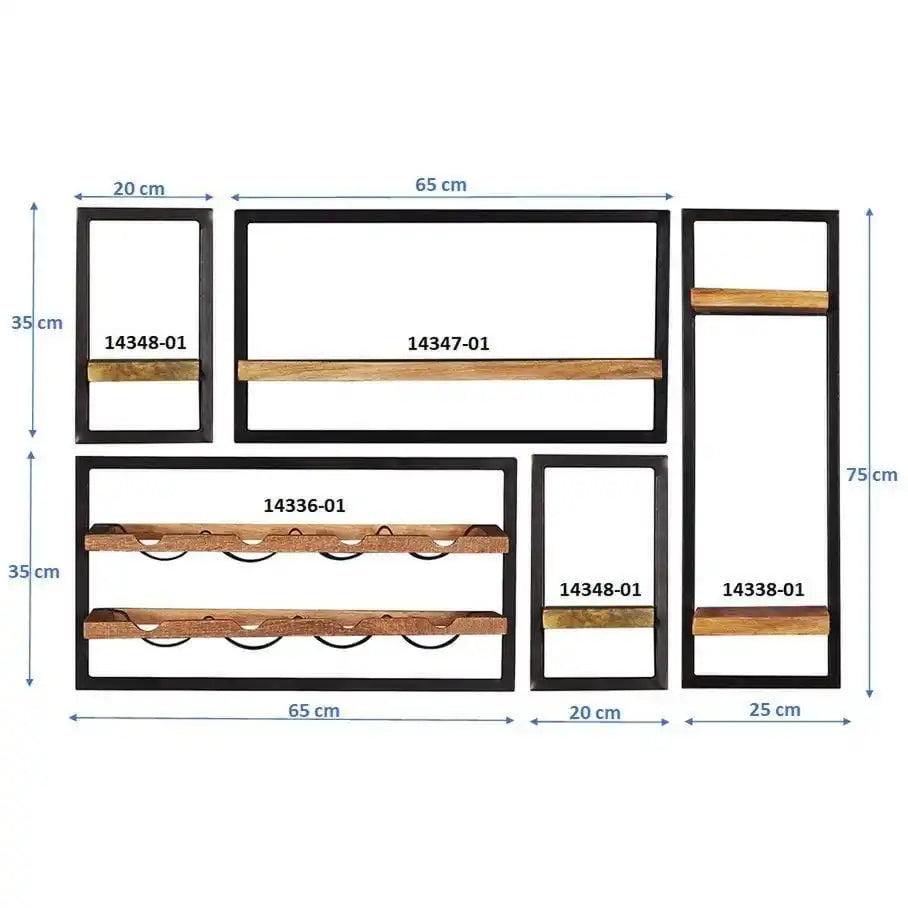Wandregal-Set, 5-teilig - HomeDesign Knaus