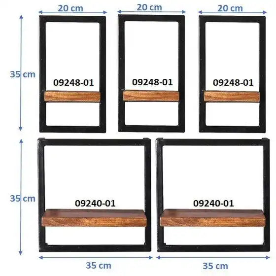 Wandregal-Set, 5-teilig - HomeDesign Knaus
