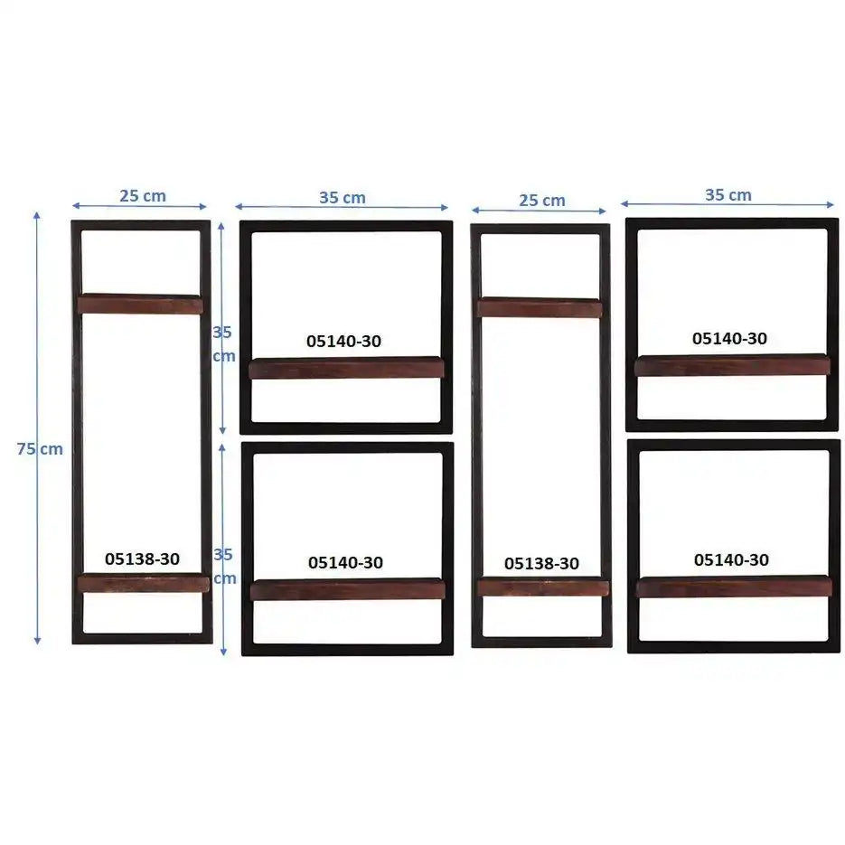 Wandregal-Set, 6-teilig - HomeDesign Knaus