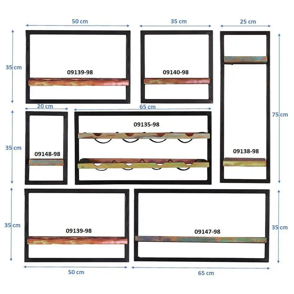 Wandregal-Set, 7-teilig - HomeDesign Knaus