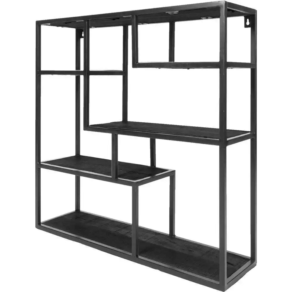Wandschrank Huub Schwarzes Mangoholz Wandschrank 73 cm - HomeDesign Knaus
