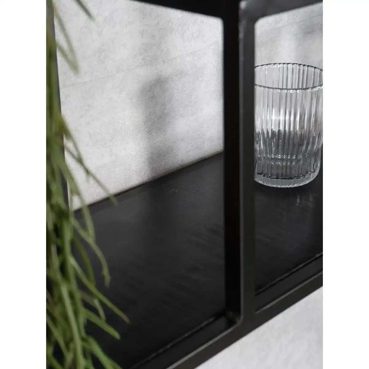 Wandschrank Huub Schwarzes Mangoholz Wandschrank 73 cm - HomeDesign Knaus