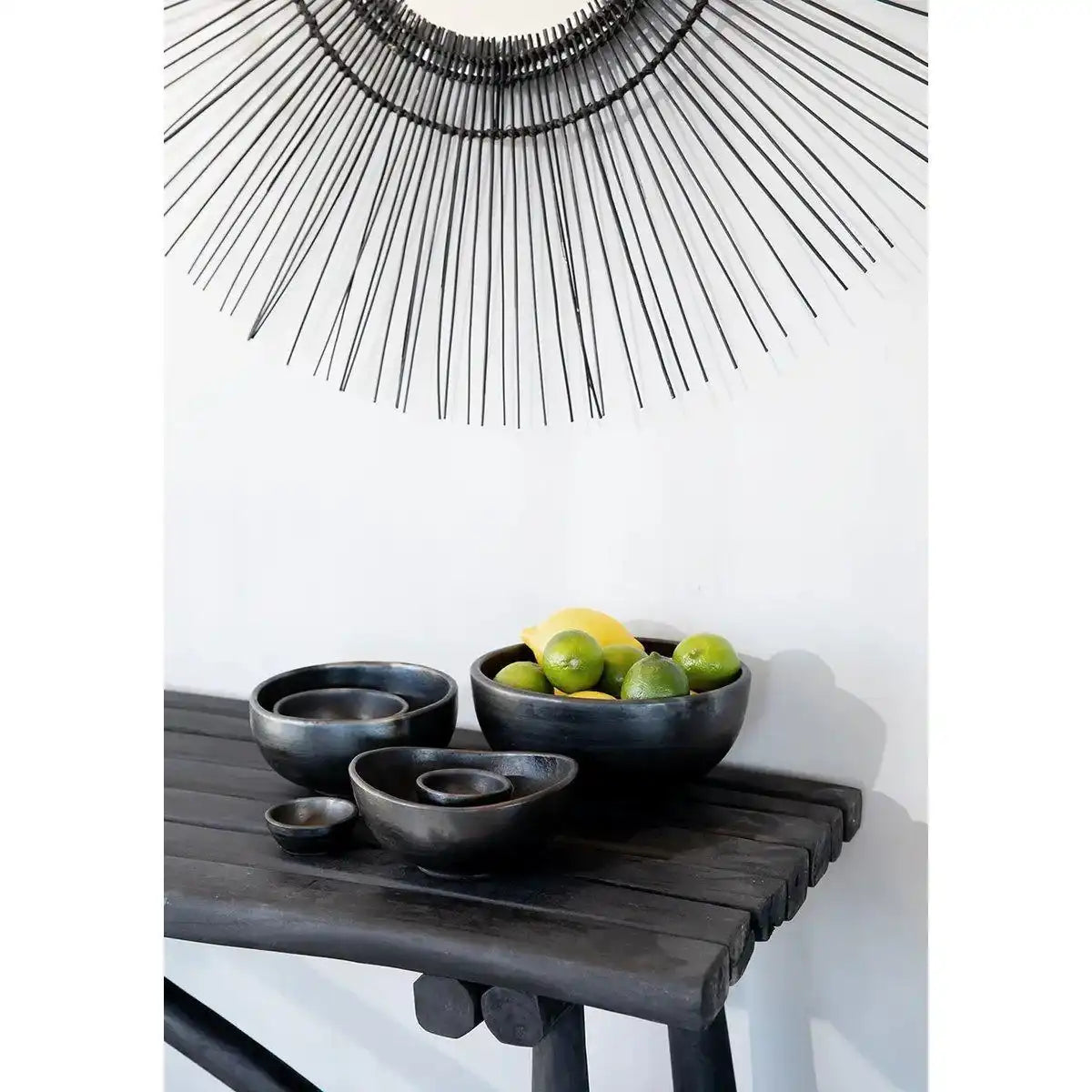 Wandspiegel tropische Spiegel Schwarz 85 cm - HomeDesign Knaus