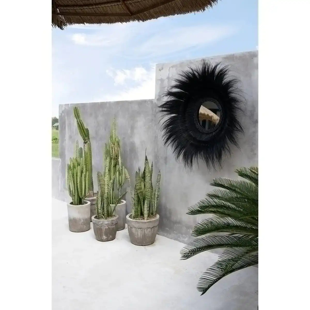 Wandspiegel versunkene Waldspiegel Spiegel Schwarz 90 cm - HomeDesign Knaus