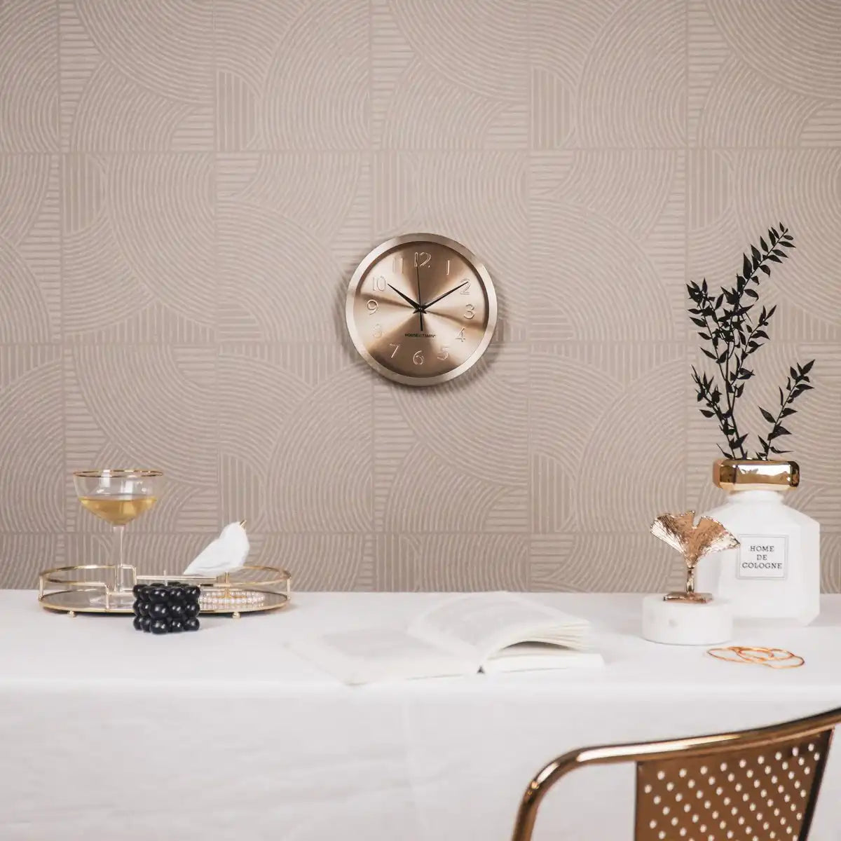 Wanduhr - Metall/Glas - Gold - 25x4,2x25cm - HomeDesign Knaus