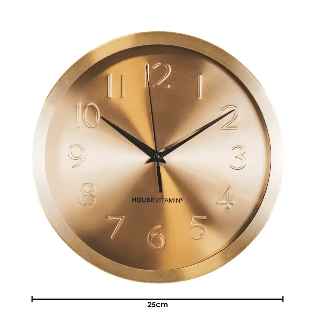 Wanduhr - Metall/Glas - Gold - 25x4,2x25cm - HomeDesign Knaus