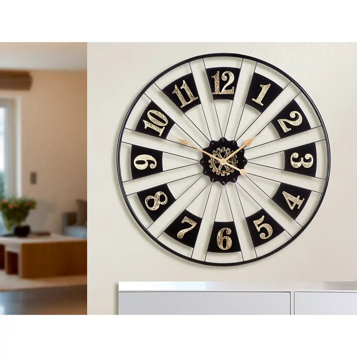 Wanduhr Passage, goldfarben, schwarz H.80 cm - HomeDesign Knaus