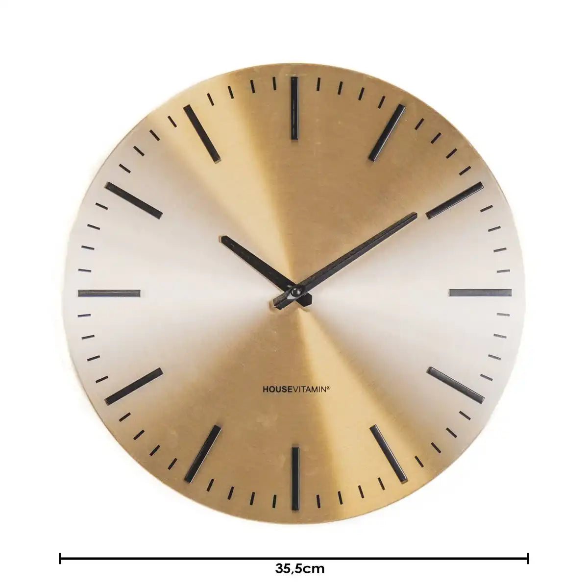 Wanduhr - Streifen - Metall - Gold/Schwarz - 35,5x4x35,5cm - HomeDesign Knaus
