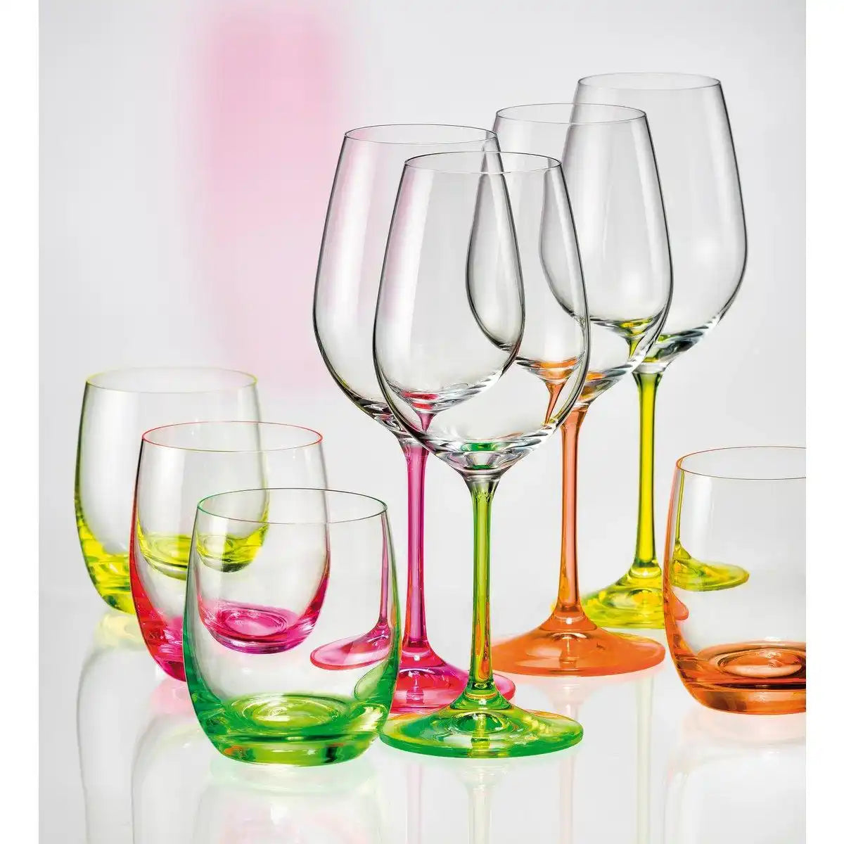 WEINBRILLE NEON 350ML-SET VON 4 - HomeDesign Knaus