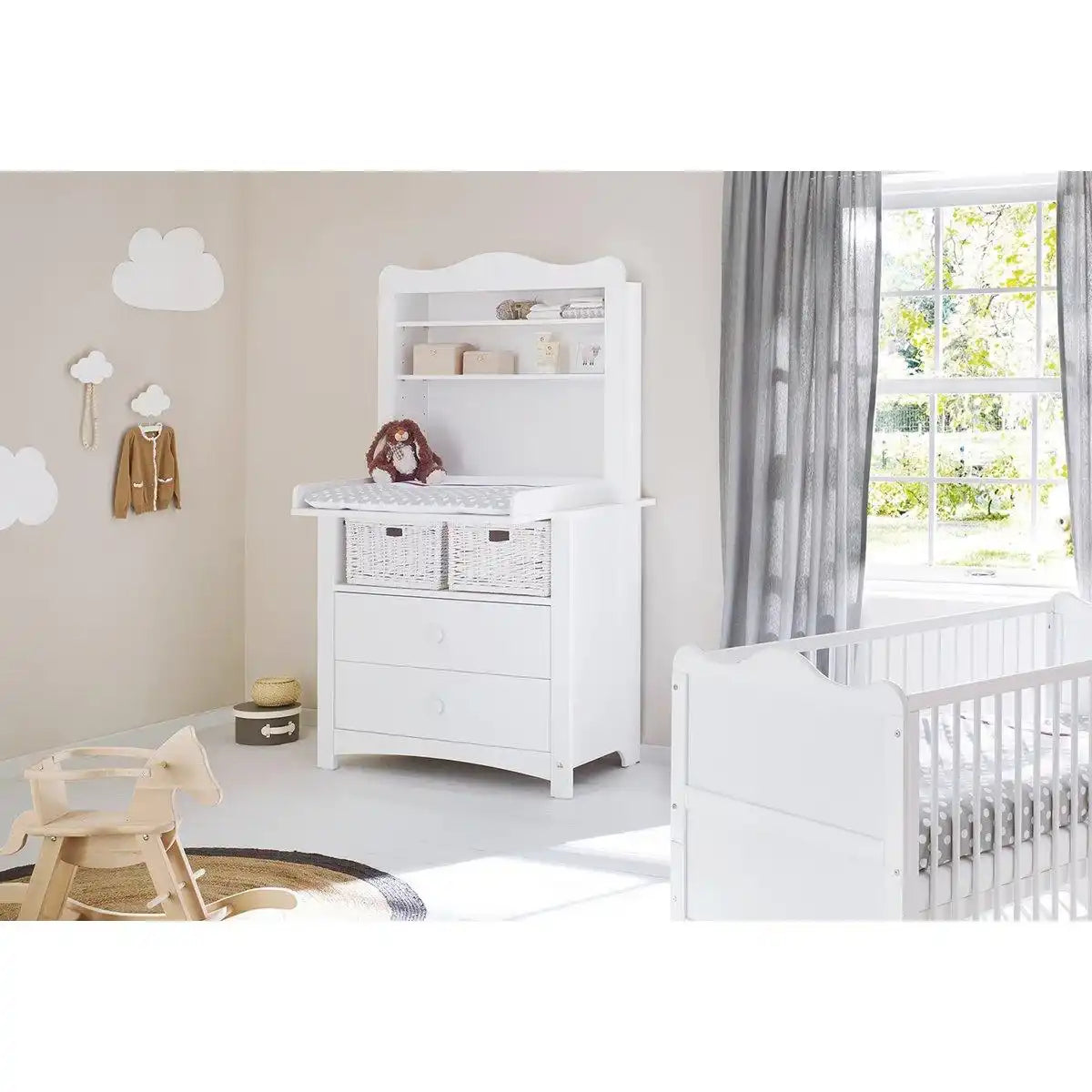 Wickelkommode 'Florentina' breit, inkl. breite Regaleinheit - HomeDesign Knaus