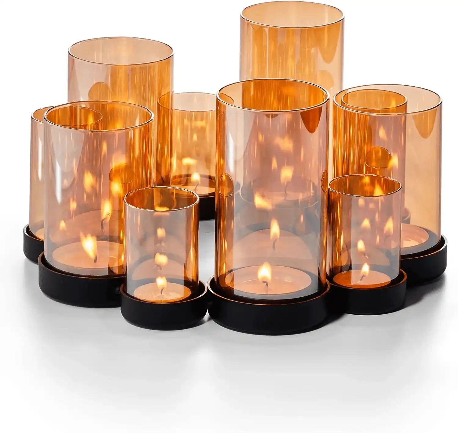 Windlicht Deko Glasröhren pulverbeschichteten 3D Effekten Kerzenlicht - HomeDesign Knaus