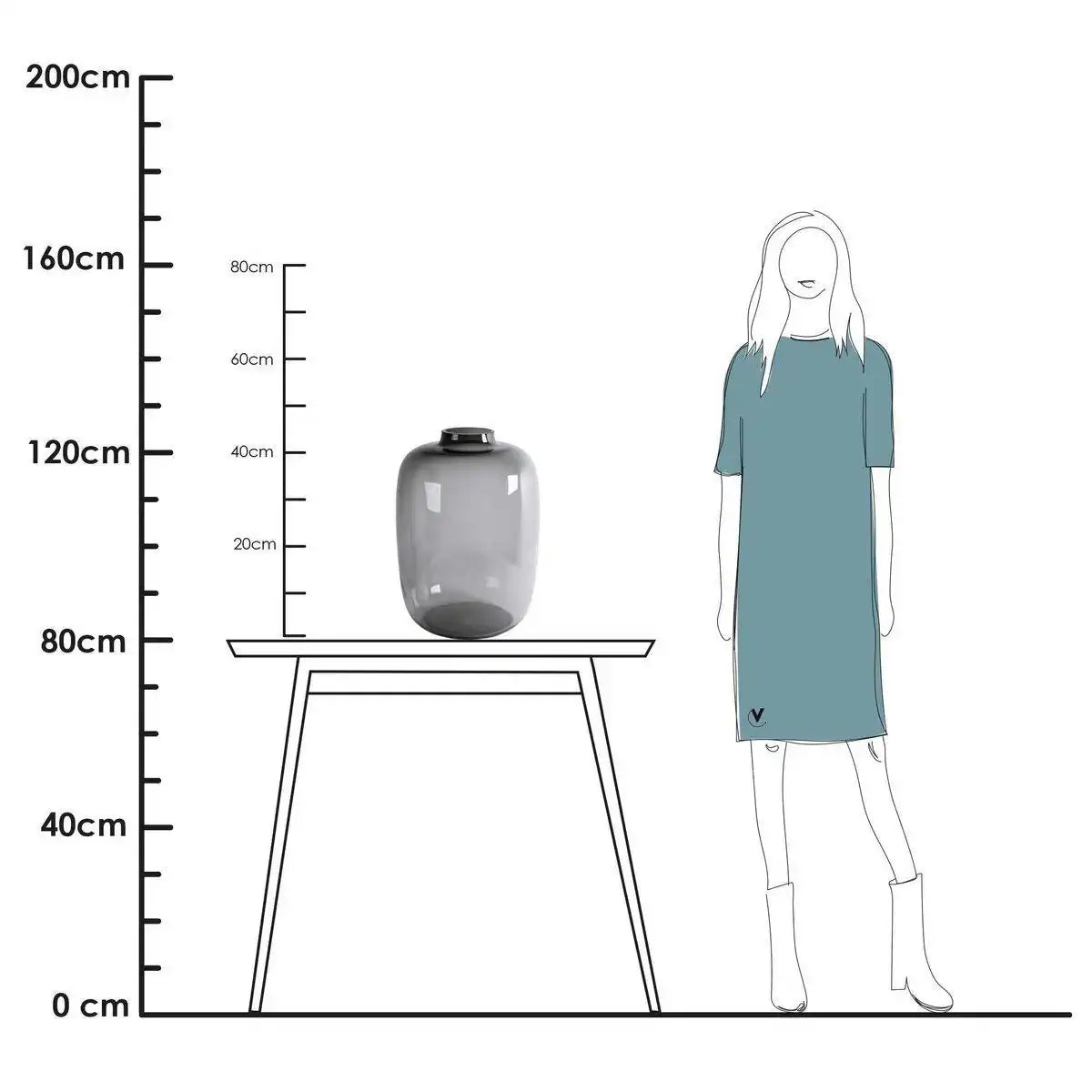 XXL Blumenvase Bodenvase Glasvase - HomeDesign Knaus