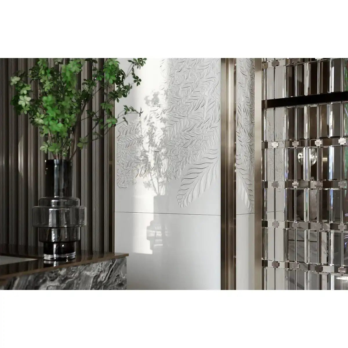 XXL Luxusvase Dicke Glasvase im Retro-Stil Blumenvase - HomeDesign Knaus