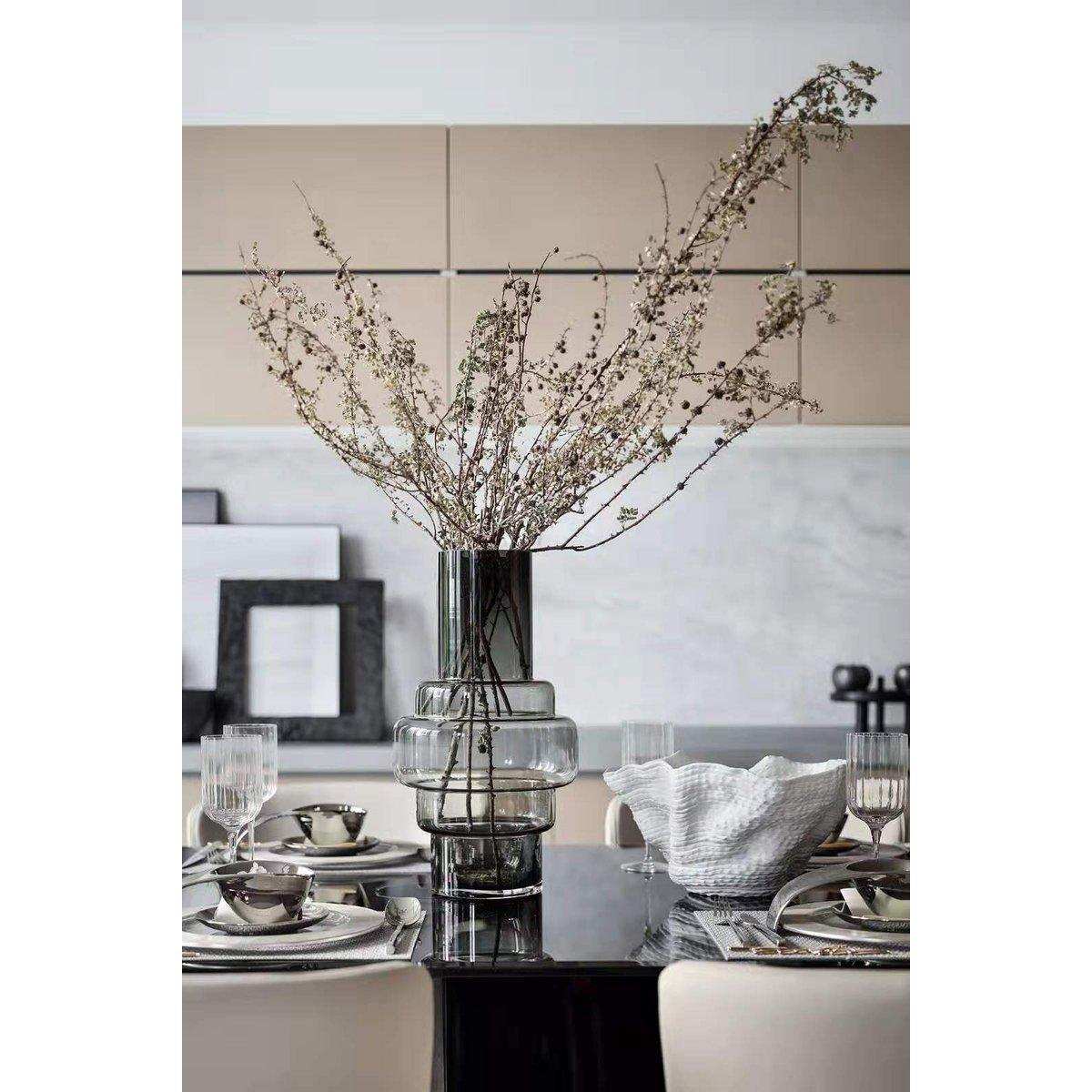 XXL Luxusvase Dicke Glasvase im Retro-Stil Blumenvase - HomeDesign Knaus