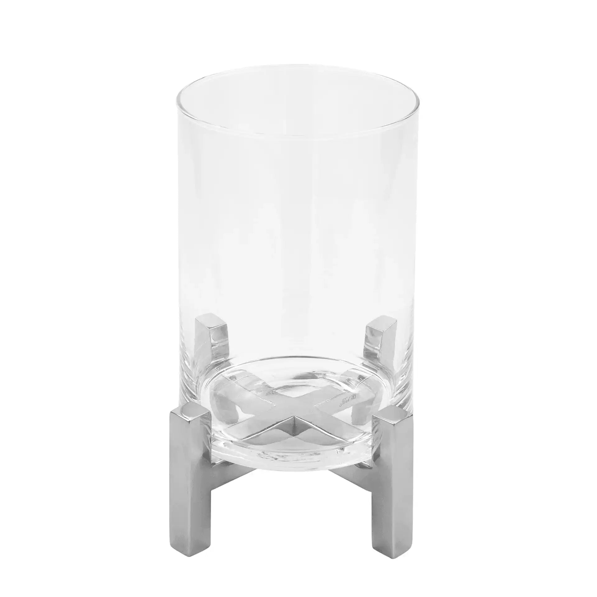 Yono Kerzenhalter Windlicht mit Glas Unikat Chrom Handarbeit - HomeDesign Knaus