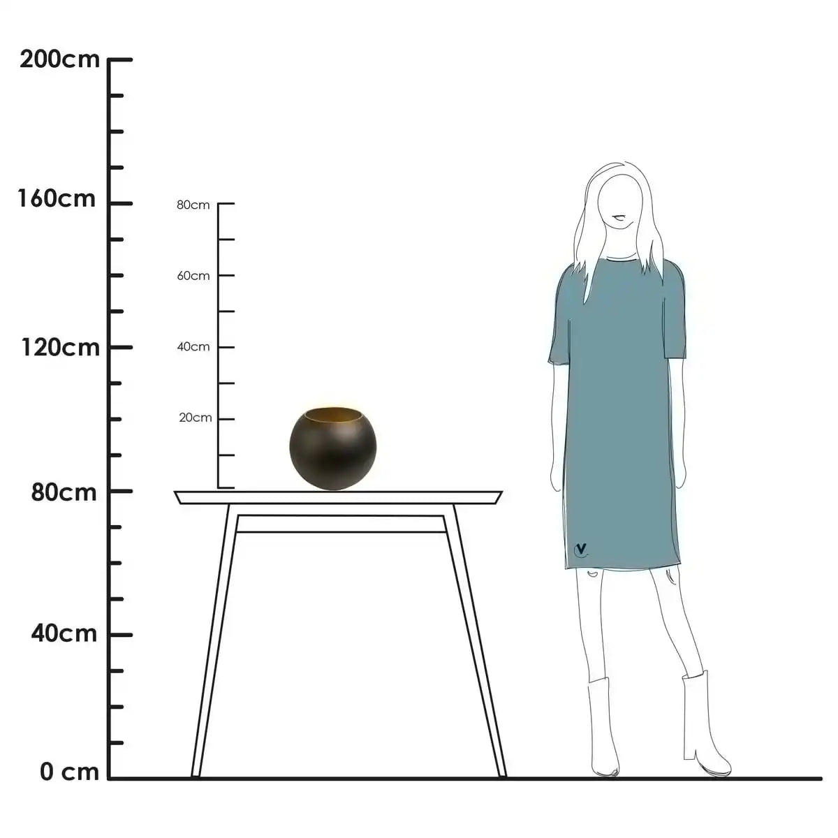 Zambezi Schwarzgold Ø25 x H20,5 cm - HomeDesign Knaus