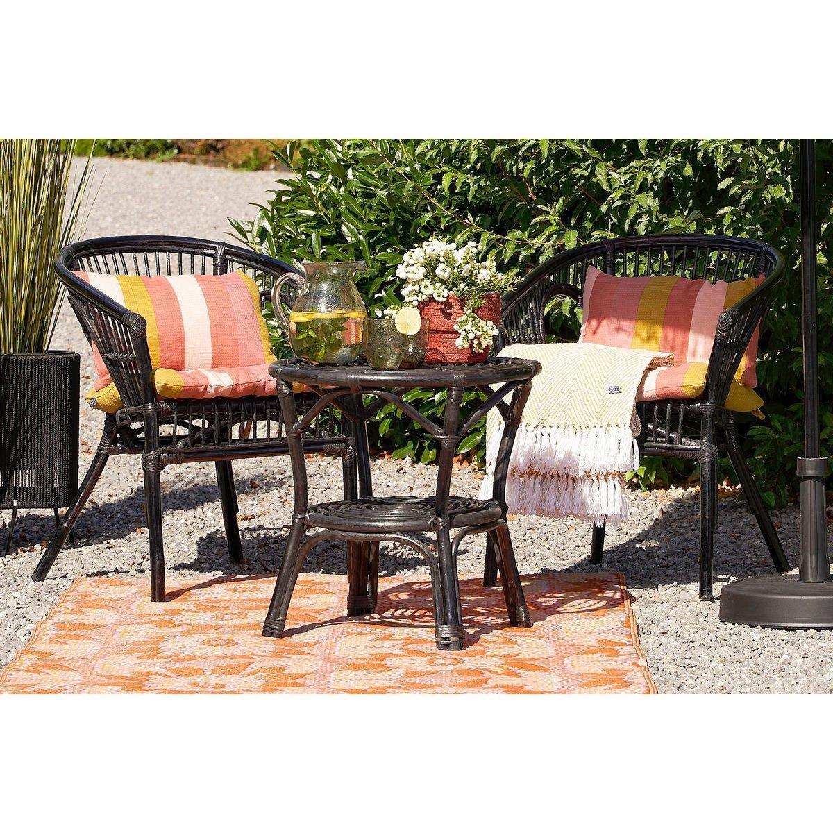Zambia Gartenset – Rattan – Schwarz - HomeDesign Knaus