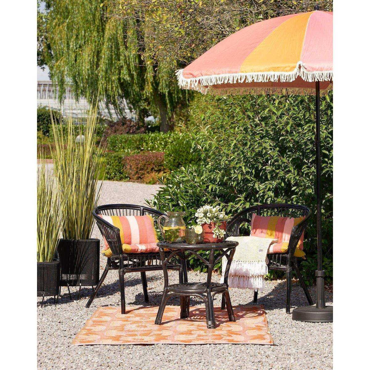Zambia Gartenset – Rattan – Schwarz - HomeDesign Knaus