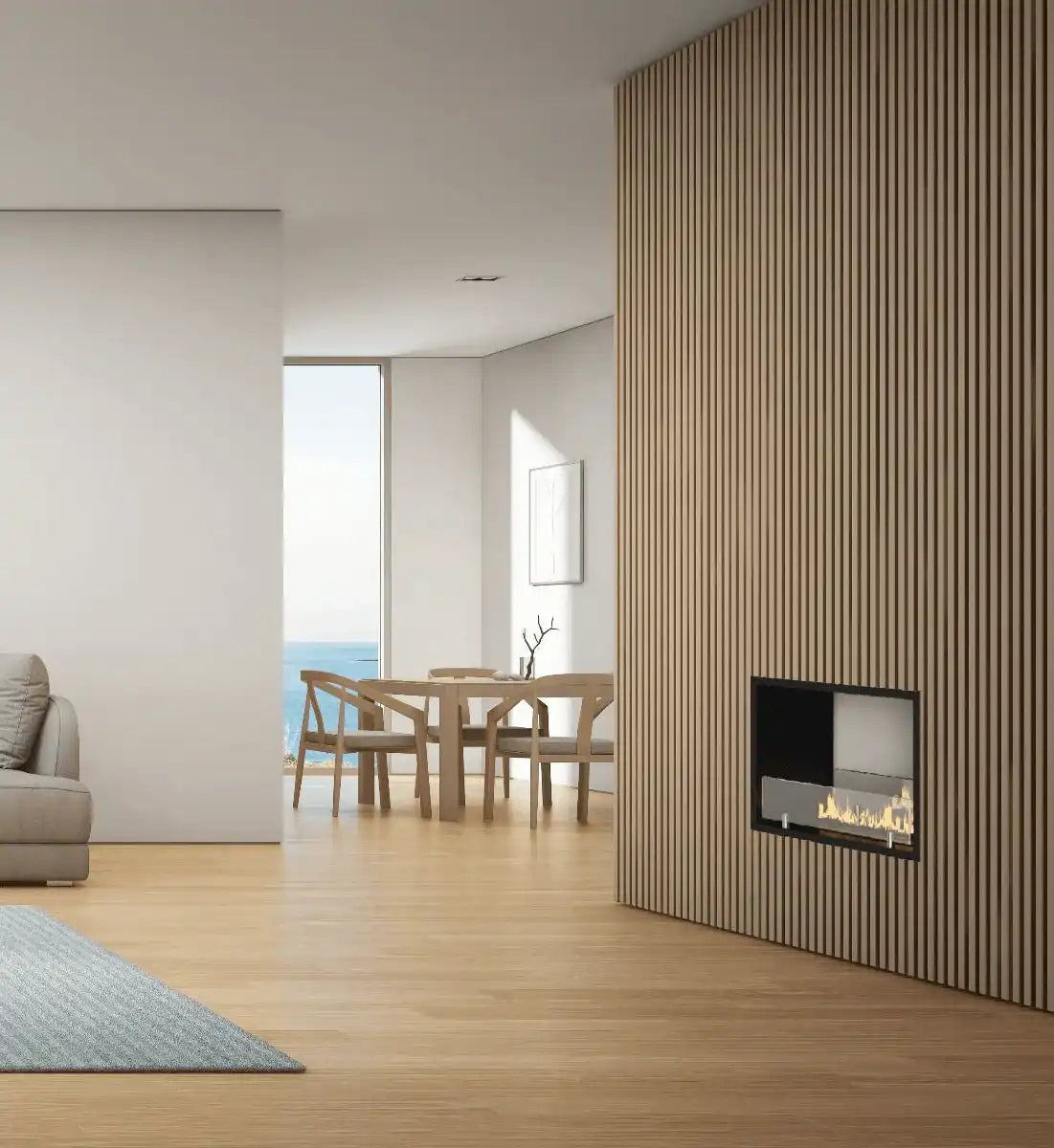 1-seitig Bio-Ethanol Einbaukamin Wandkamin Panoramakamin - HomeDesign Knaus