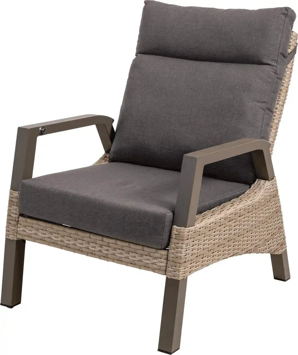 2 er Set Loungestuhl Gartensessel Gartenstuhl Treviso Mountain Rückenlehne verstellbar - HomeDesign Knaus