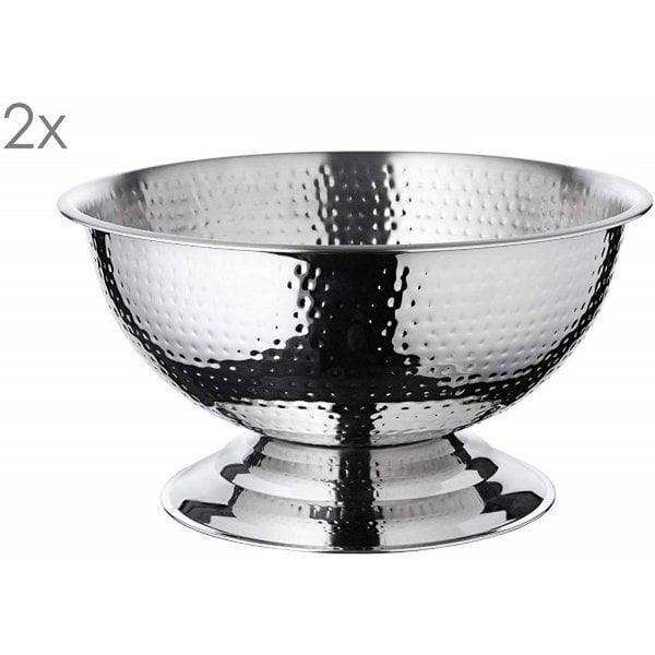 2er Set Champagnerkühler Flaschenkühler Cara gehämmert Ø 40 cm - HomeDesign Knaus