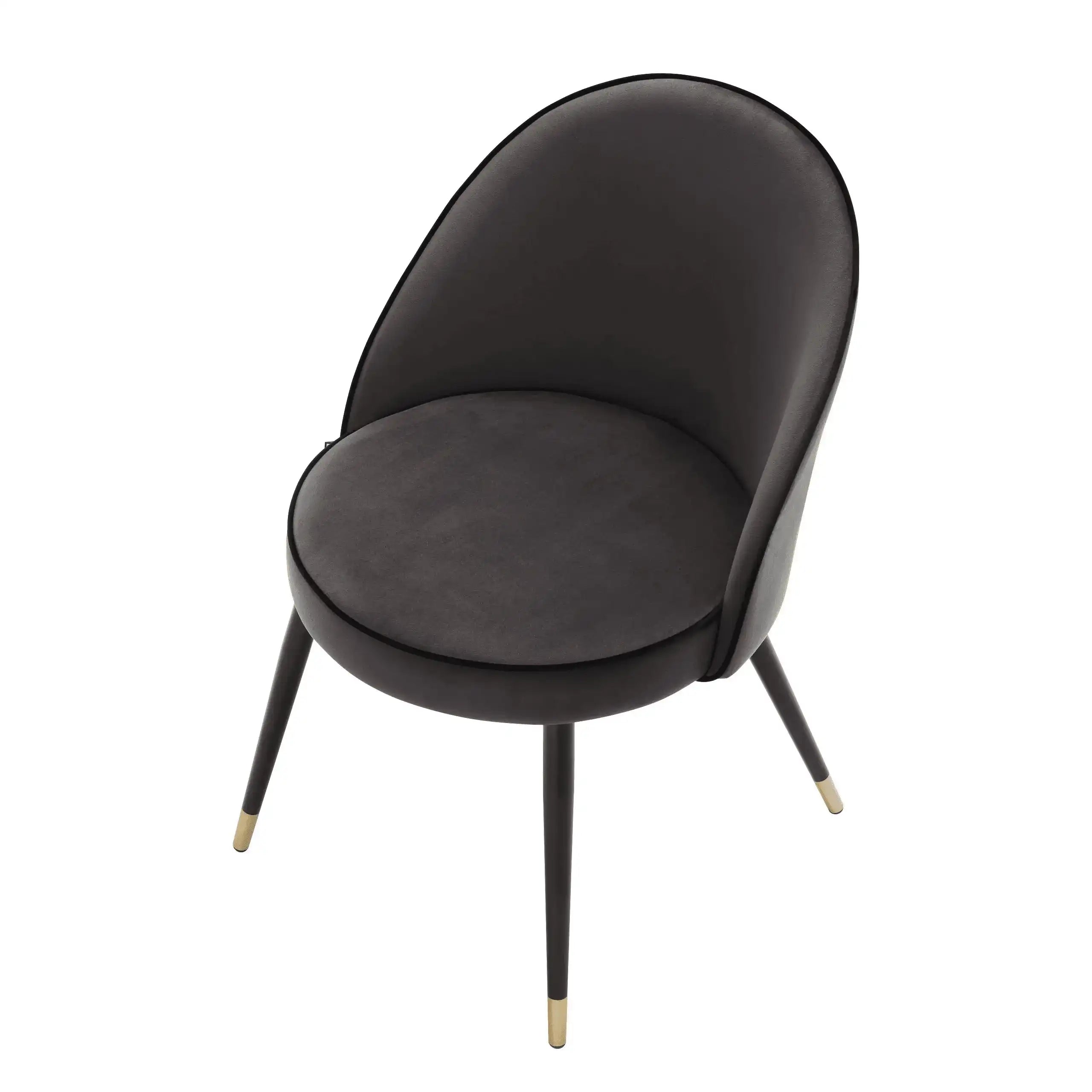 2er Set Cooper Esszimmerstuhl Samt Beine in Schwarz und Messing-Finish - HomeDesign Knaus