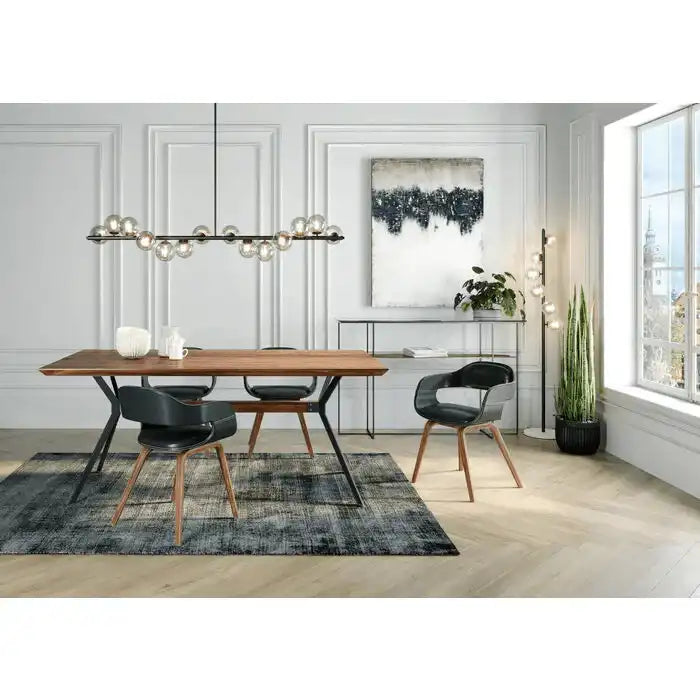 2er Set Costa Esszimmerstuhl Stuhl Armlehnstuhl Nussbaum Holz Schwarz - HomeDesign Knaus