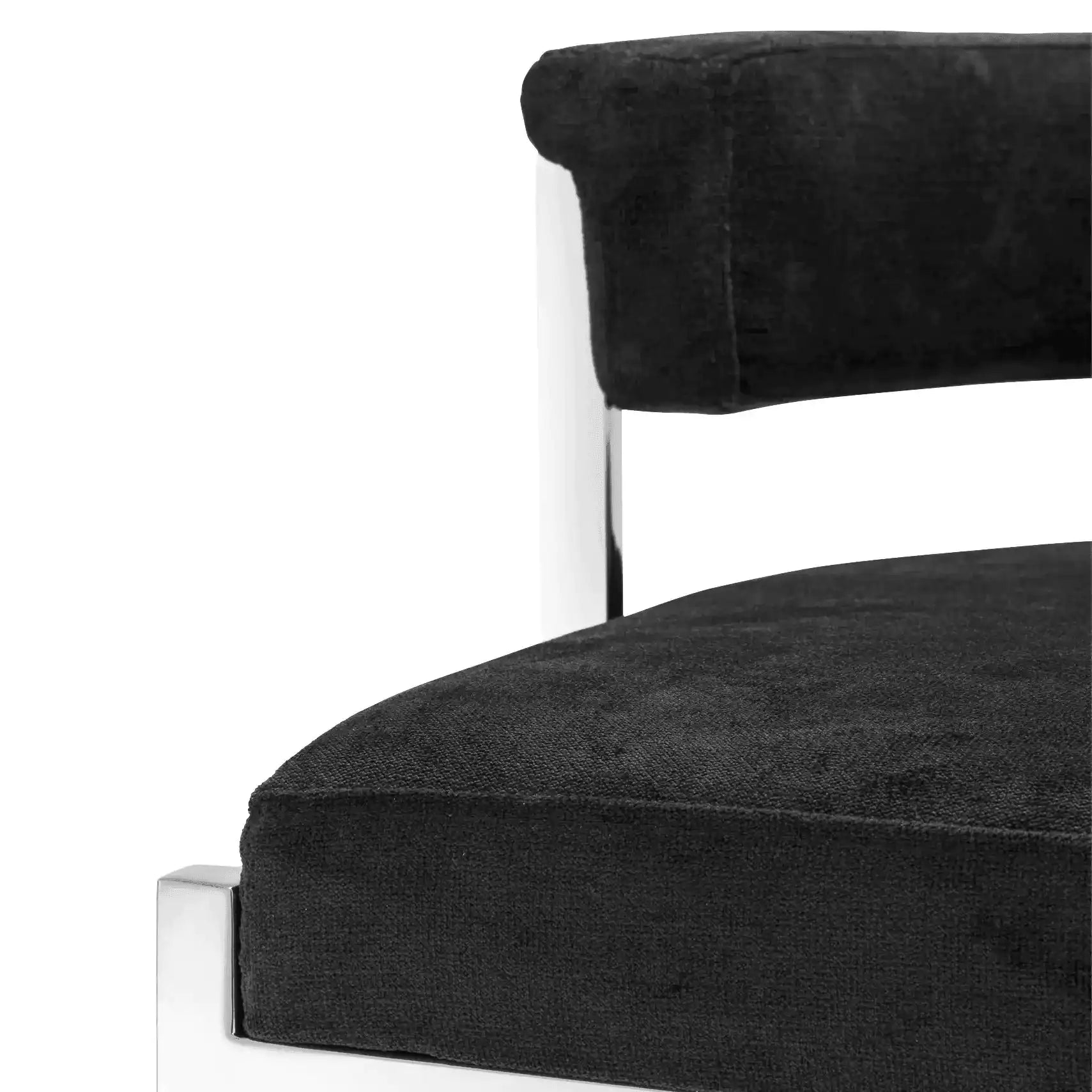 2er Set Dante Barhocker Polierter Edelstahl Stoff Samt Handarbeit - HomeDesign Knaus