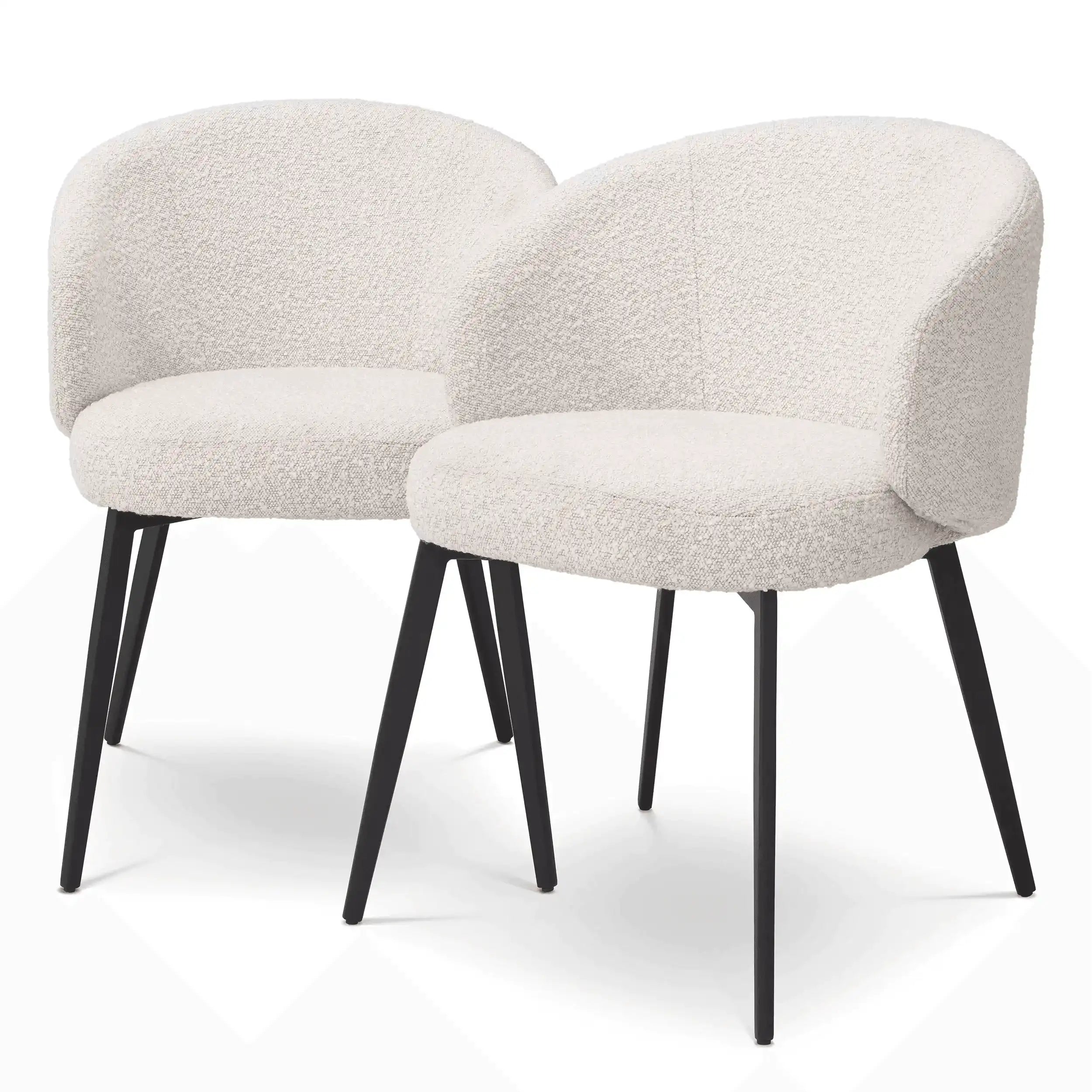 2er Set Designer Essizimmerstühle Sessel Beine mit schwarzem Finish - HomeDesign Knaus