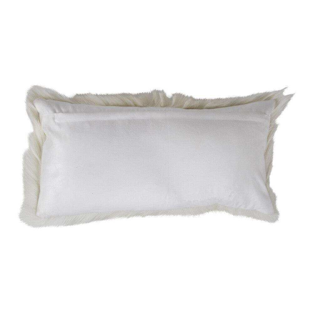 2er Set Echtes Fell Kissen Ziege Echtfell weiß XL 30x55cm - HomeDesign Knaus