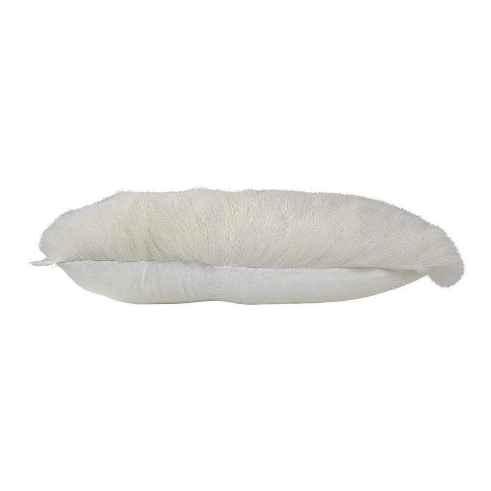 2er Set Echtes Fell Kissen Ziege Echtfell weiß XL 30x55cm - HomeDesign Knaus