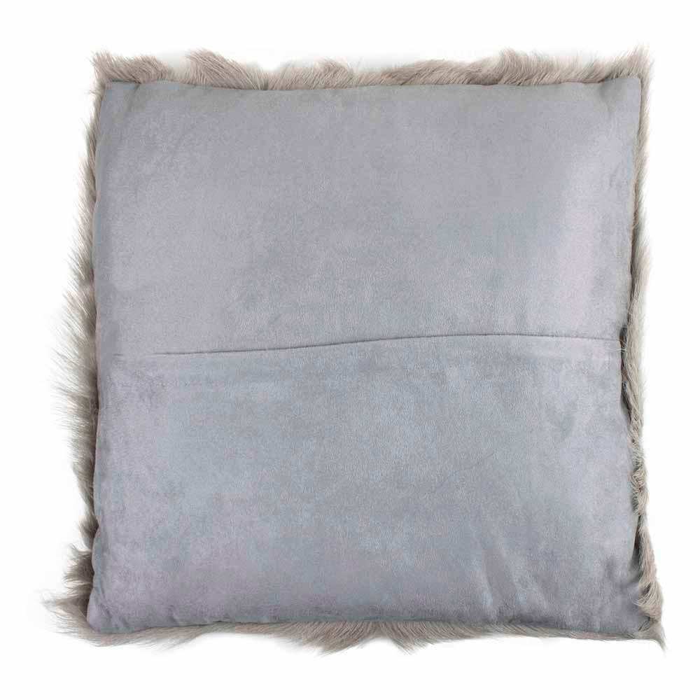 2er Set Echtes Fell Kissen Ziege grau 40x40cm - HomeDesign Knaus