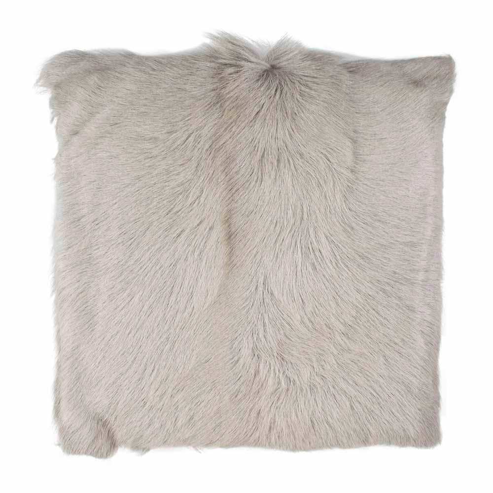 2er Set Echtes Fell Kissen Ziege grau 40x40cm - HomeDesign Knaus