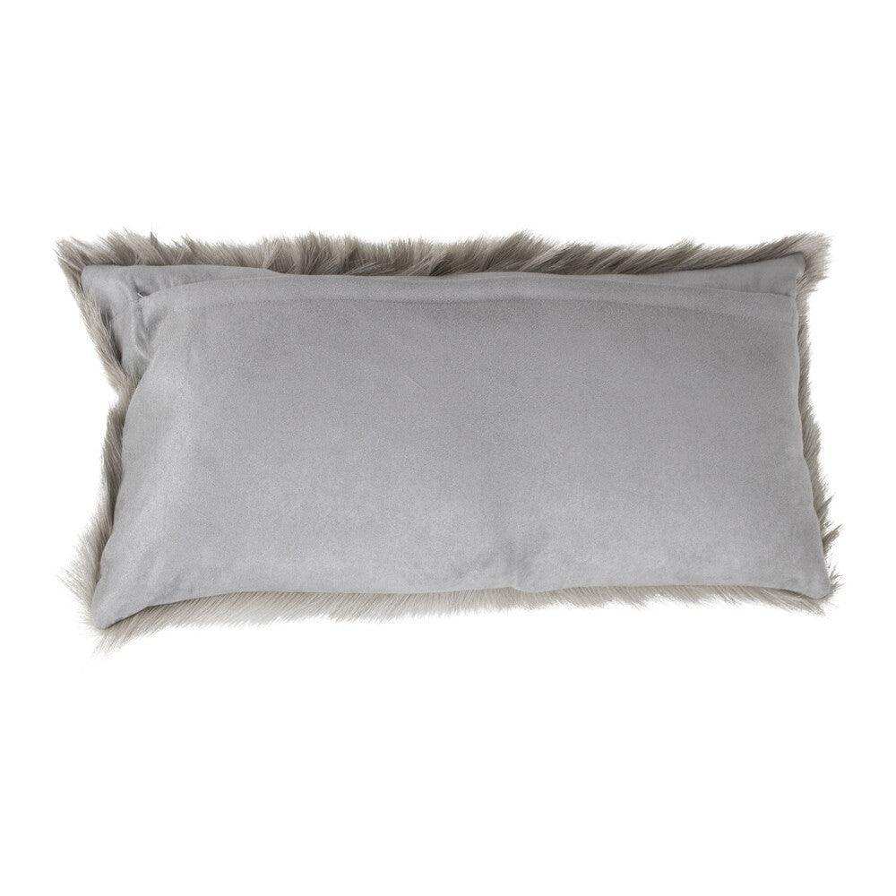 2er Set Echtes Fell Kissen ziege grau xl 30x55cm - HomeDesign Knaus