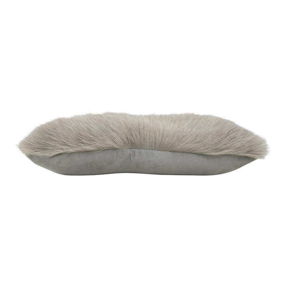 2er Set Echtes Fell Kissen ziege grau xl 30x55cm - HomeDesign Knaus