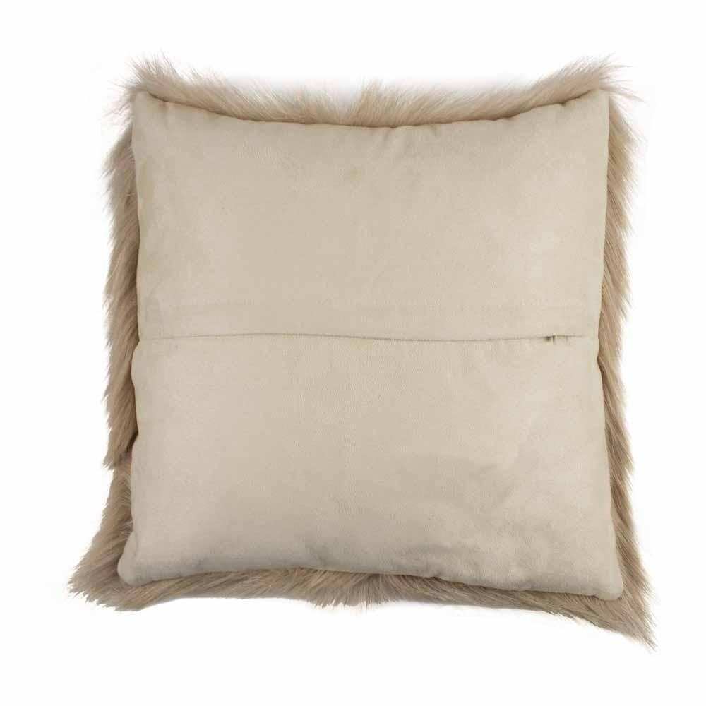 2er Set Echtes Fell Kissen Ziegencreme Echtfell 40x40cm - HomeDesign Knaus