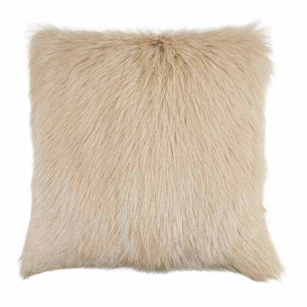 2er Set Echtes Fell Kissen Ziegencreme Echtfell 40x40cm - HomeDesign Knaus
