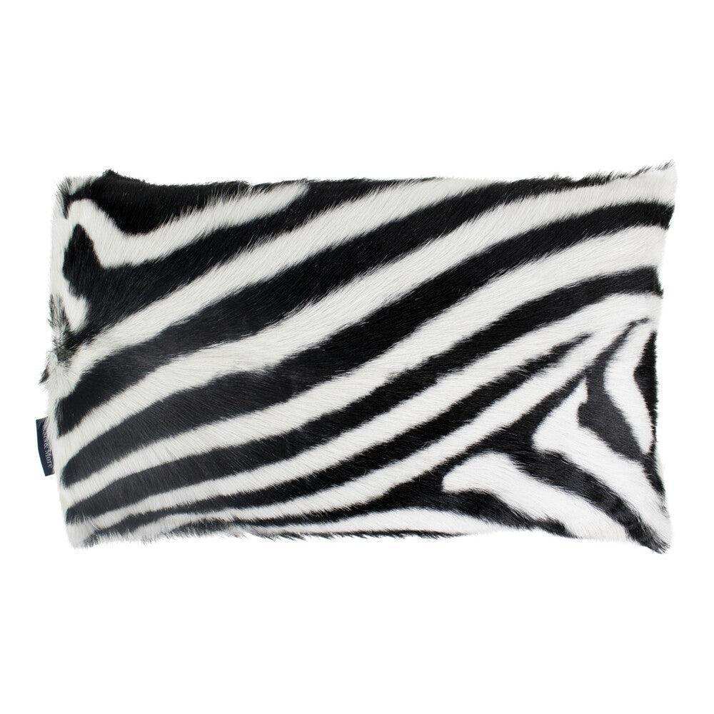 2er Set Echtes Fell Kissen Ziegenfell Zebra 30x50cm - HomeDesign Knaus