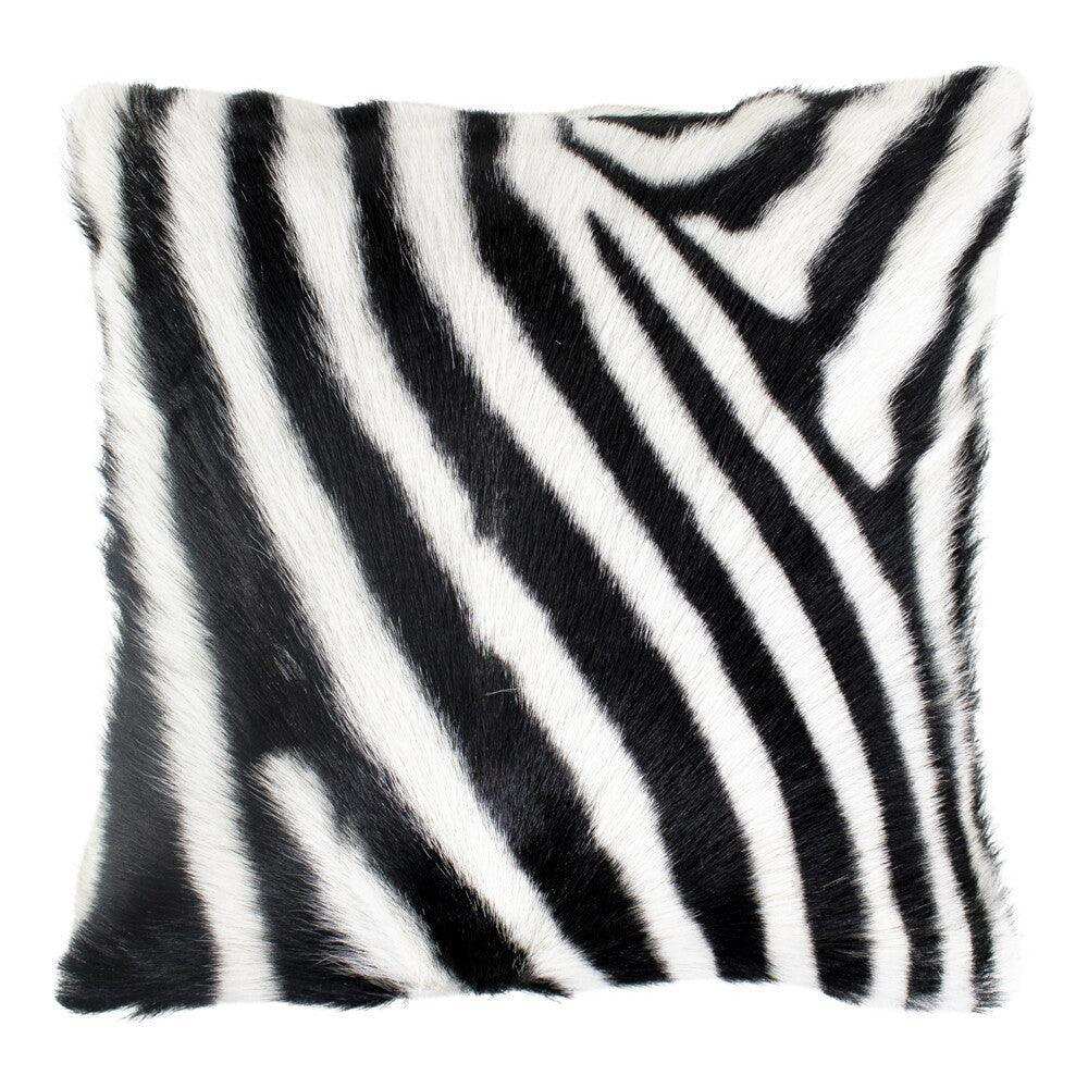 2er Set Echtes Fell Kissen Ziegenfell Zebra 40x40cm - HomeDesign Knaus